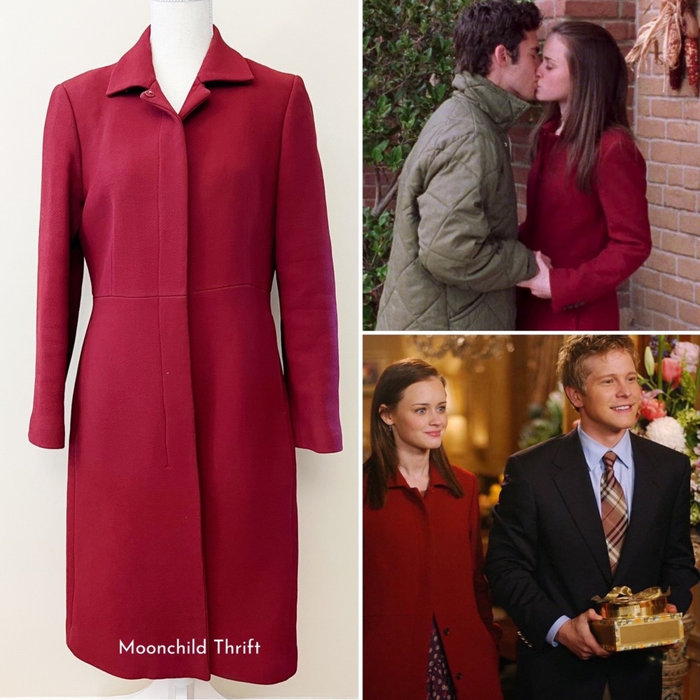 Rare Vintage Red Wool Coat ASO Alexis Bledel as Rory Gilmore in Gilmore Girls